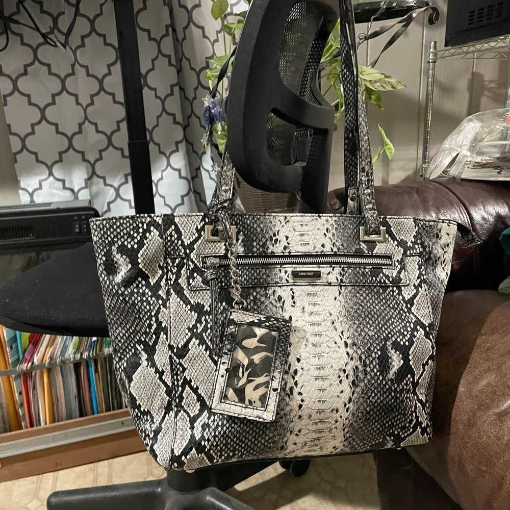 Nine West Exotic Python Print Tote - image 4